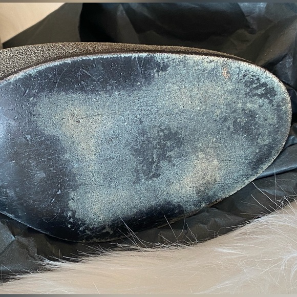 Rare Distressed Grey Sheepskin/Shearling Leather Chanel CC Boots - Size 39 - Picture 10 of 14